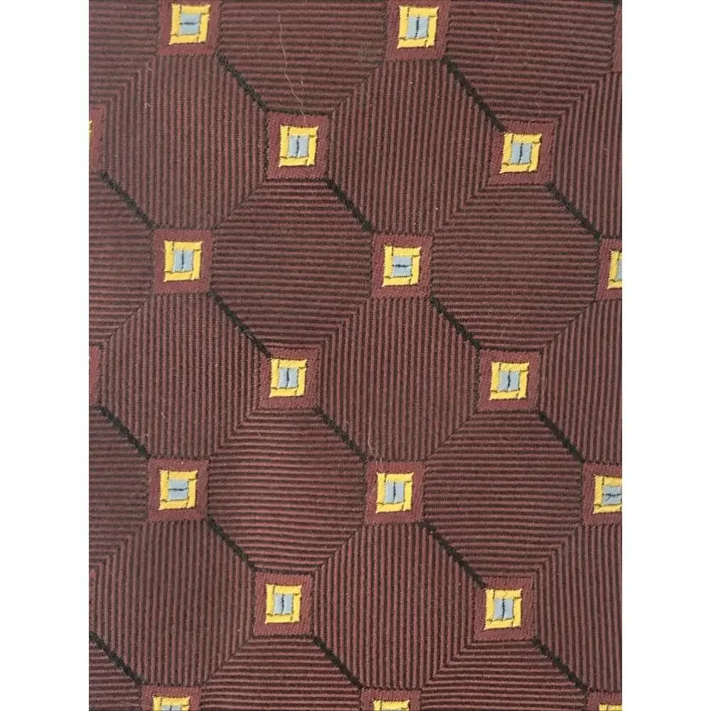 Talbot Kids Silk Neck Tie Maroon Yellow Checks Silk Classic Formal Uniform